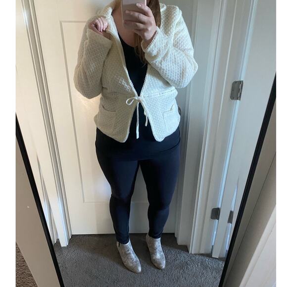 Vice Versa Ivory Wool blend Blazer- Size Large - Picture 6 of 9